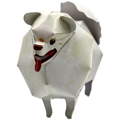 紙紮祭祀用品|白色博美犬造型 B 款