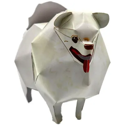 紙紮祭祀用品｜白色博美犬造型 B 款－照片 2